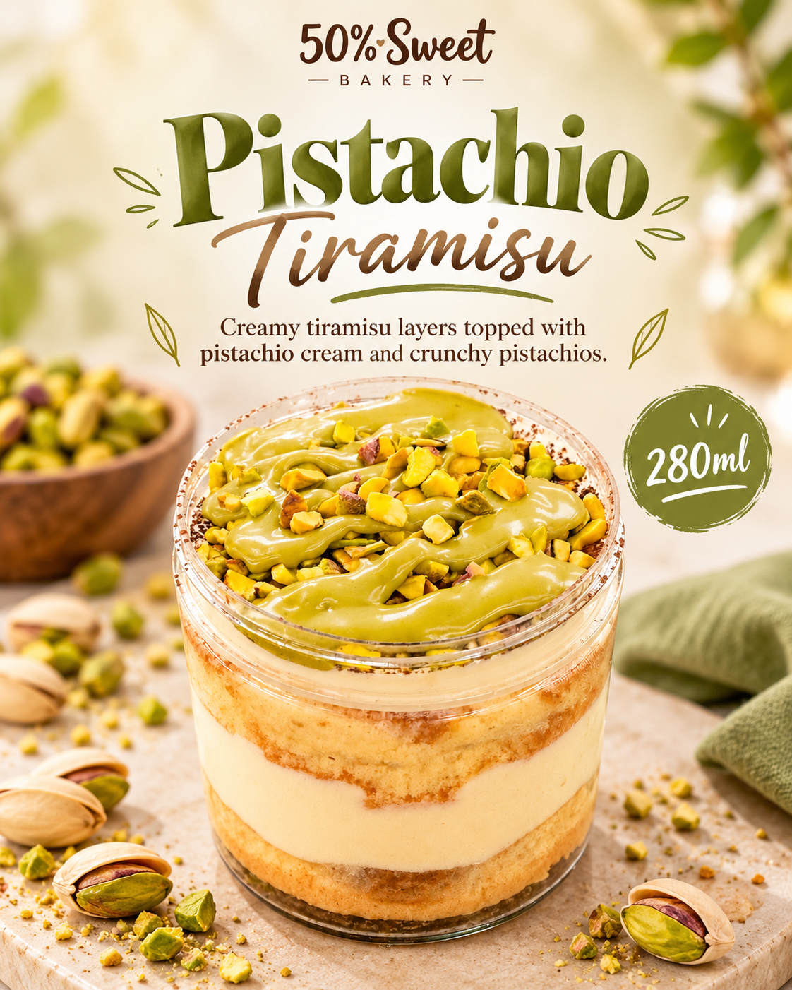 开心果味提拉米苏Pistachio tiramisu （asian style）