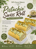 开心果瑞士卷 Pistachio swiss roll