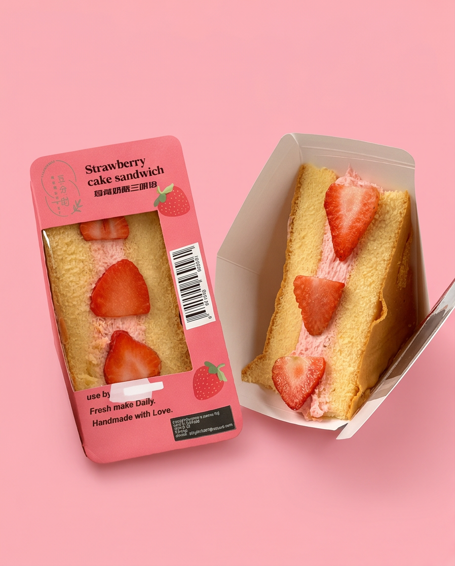 Fresh Strawberry cake sandwich 1 pck 草莓蛋糕三明治1pcs