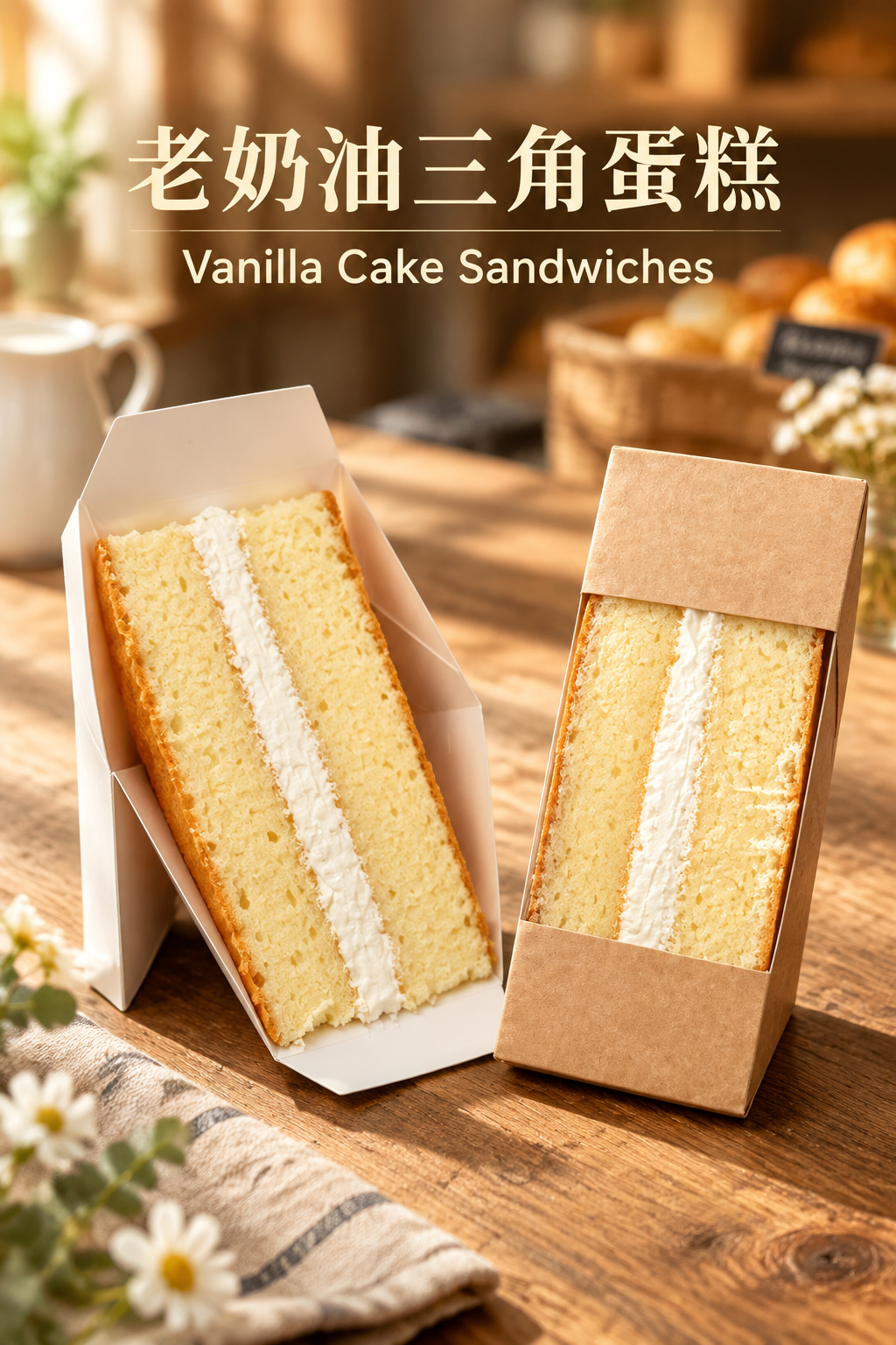 Vanilla cake sandwich 1 pack老奶油蛋糕三角蛋糕1 pack